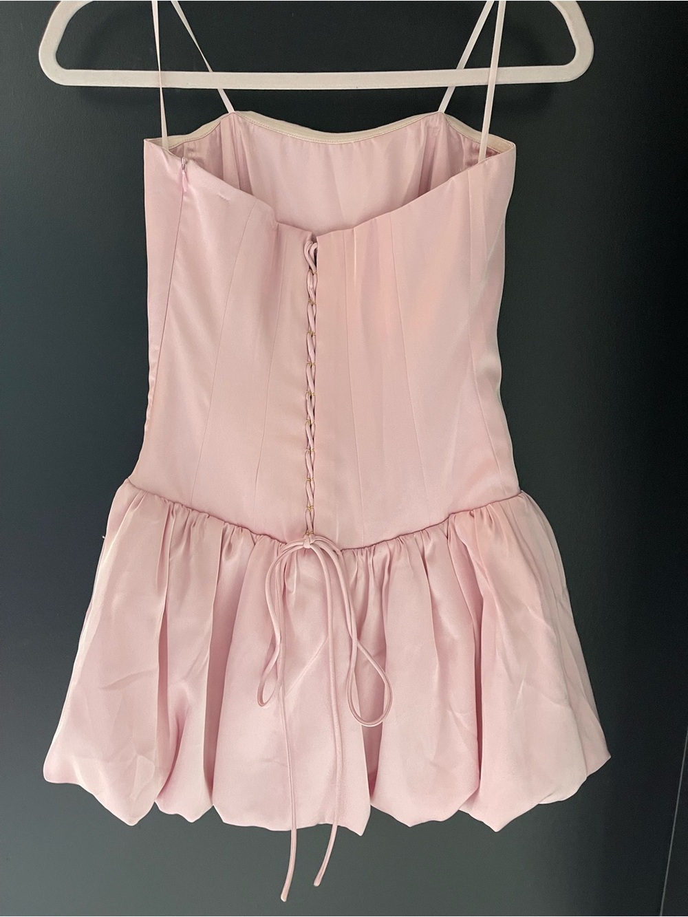 Light Pink Spaghetti Strap Babydoll Dress - Picture 2 of 4